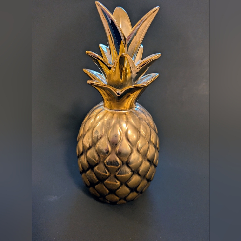 Gold Ceramic Pineapple Decor